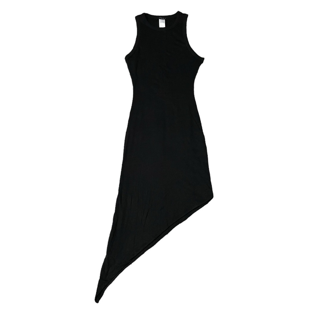 NWOT Naked Wardrobe Black Side Tie Asymmetrical Hem Tank Dress - Picture 4 of 10